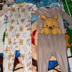 Disney Peek-a-Pooh Baby Sleepers - Yellow and Brown